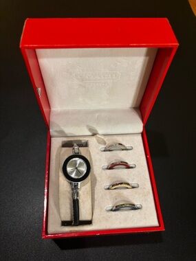 Coach vintage Interchangeable Bezel Watch Set in Black